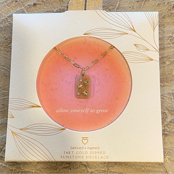 Beloved Inspired 14K Gold Dipped
Angelite Tag Moon Bee Pendant
Necklace - Gold - Picture 5 of 16